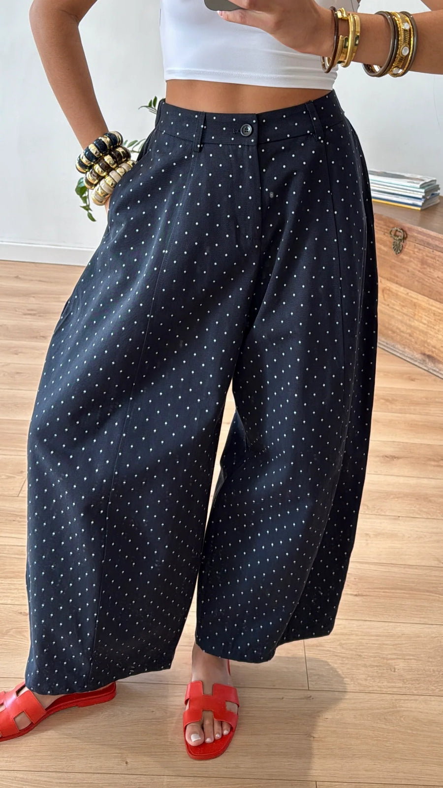 BLUE POLKA DOT TROUSERS 2