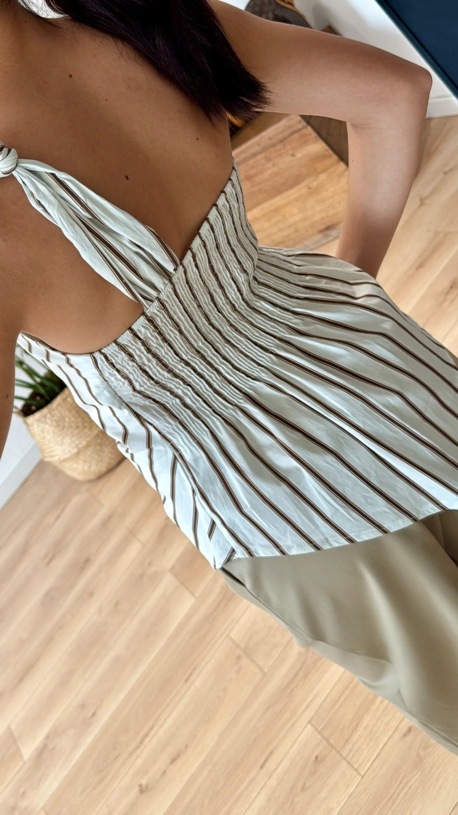 ASYMMETRIC TOP « SIENNA » WHITE STRIPE 2