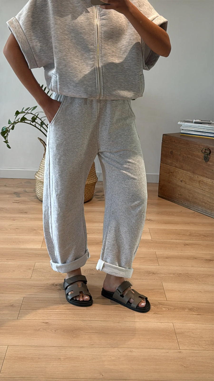 "FLOOR" HEATHER GREY JOGGERS 2