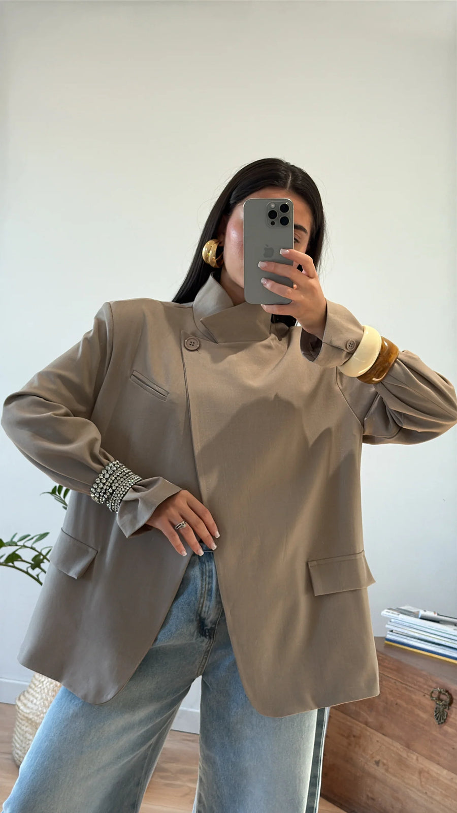 "IRIS" TAUPE BLAZER 2
