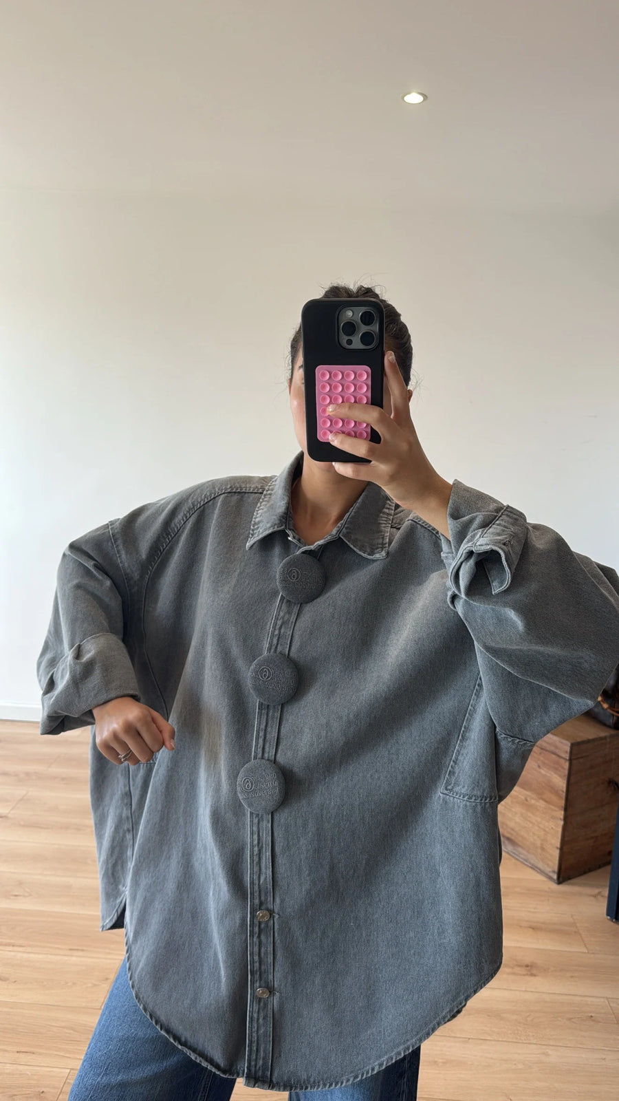 VESTE OVERSIZE « DANIQUE » GRIS 2