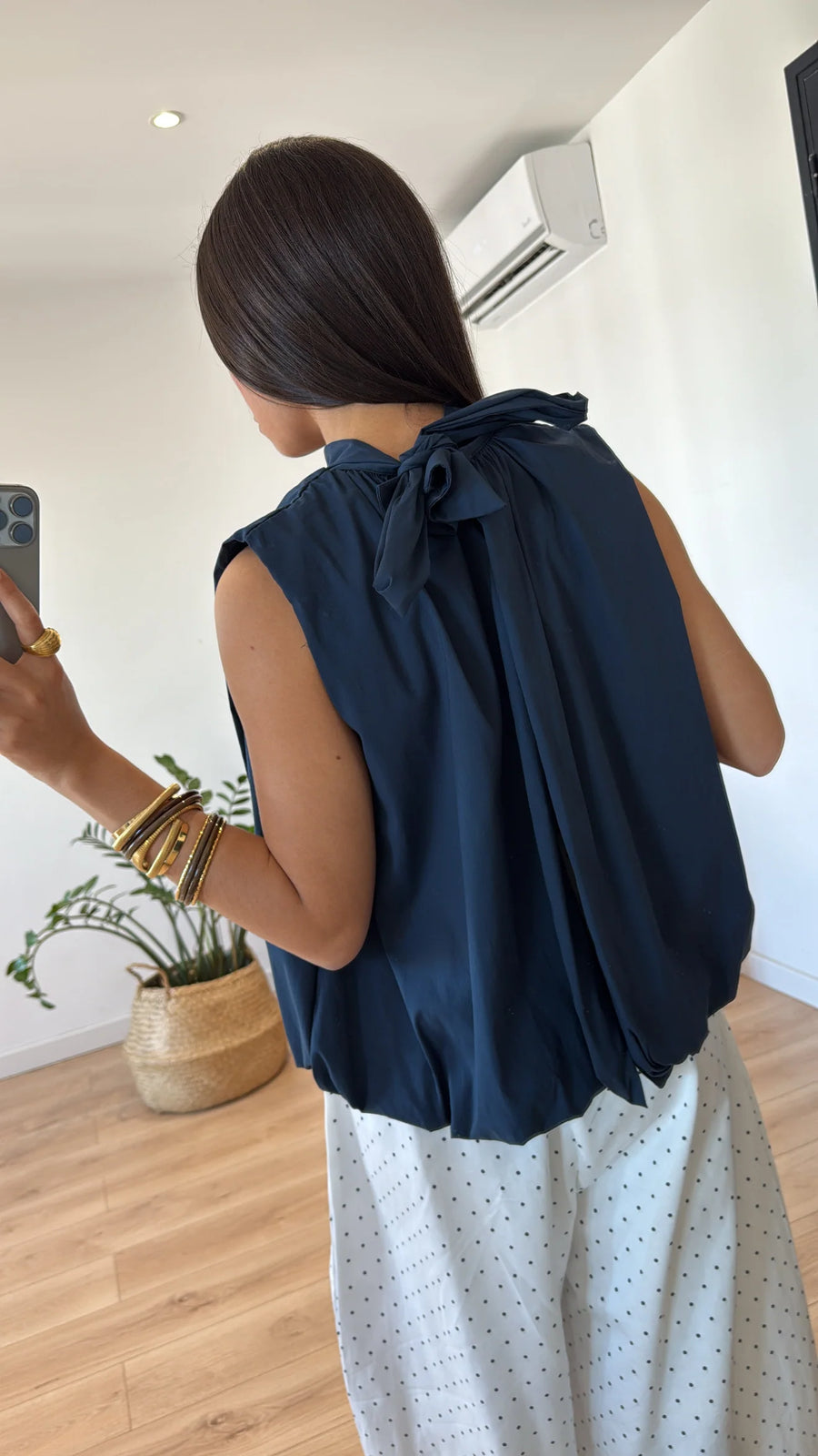 "VALENTINA" NAVY BLUE BLOUSE 2