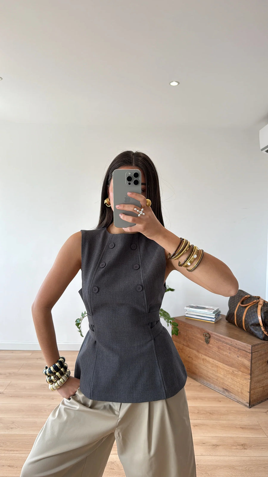 TOP « SIENNA » GRIS 1