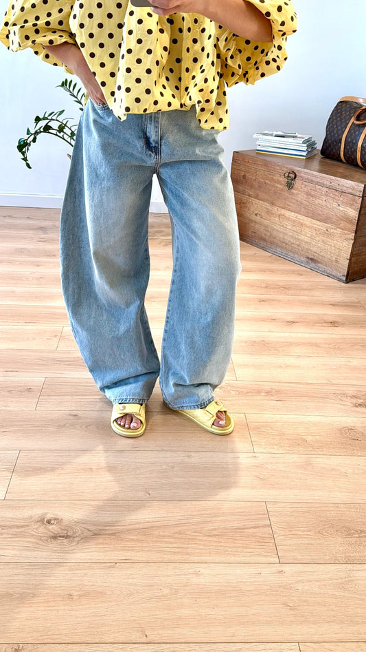 LIGHT BLUE "ROMANO" WIDE LEG JEANS