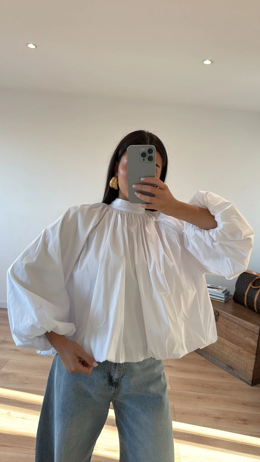 "HANNA" WHITE BOW BLOUSE 3
