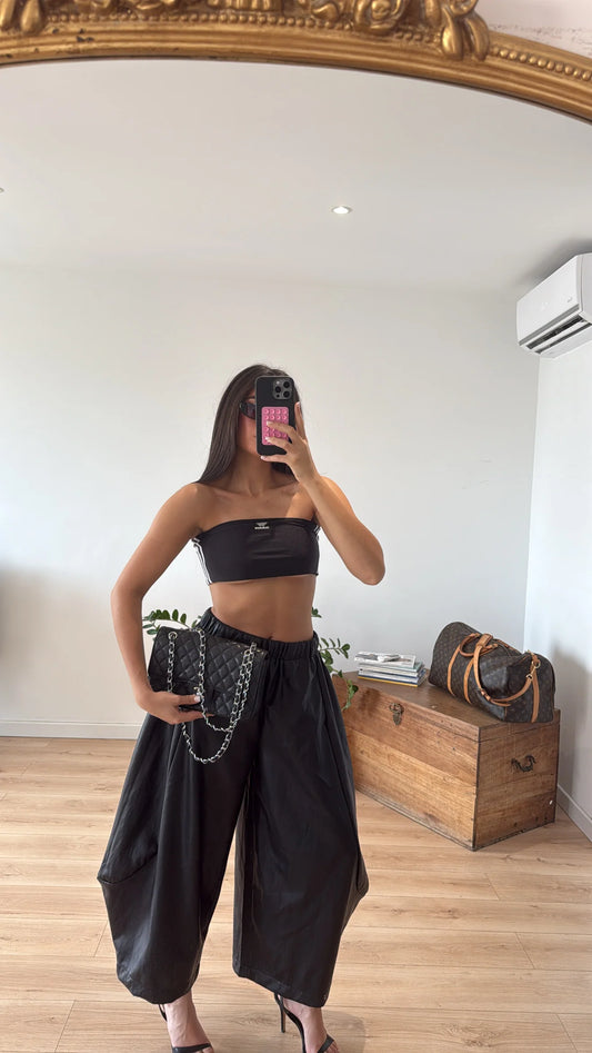 PANTALON SIMILI CUIR « MEREL » NOIR