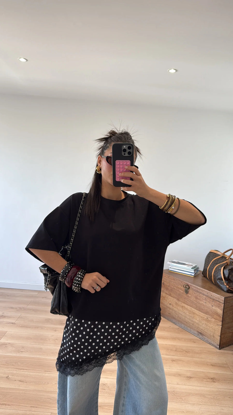 T-SHIRT OVERSIZE « MILA » NOIR 1