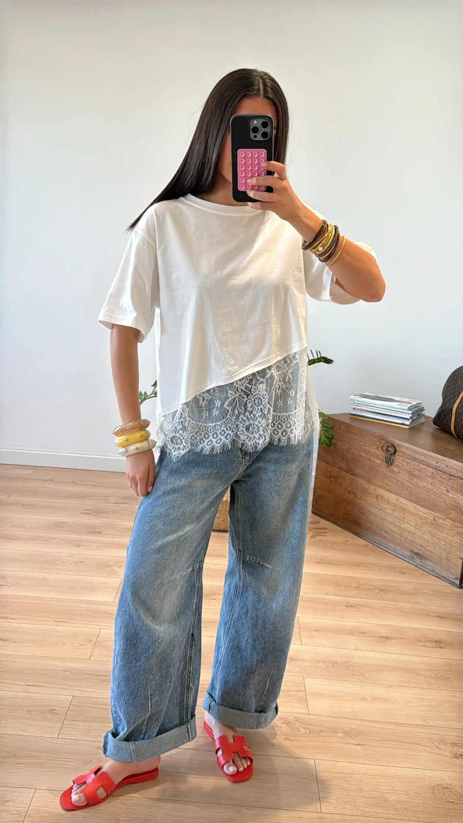 T-SHIRT DENTELLE « LUNA » BLANC 3