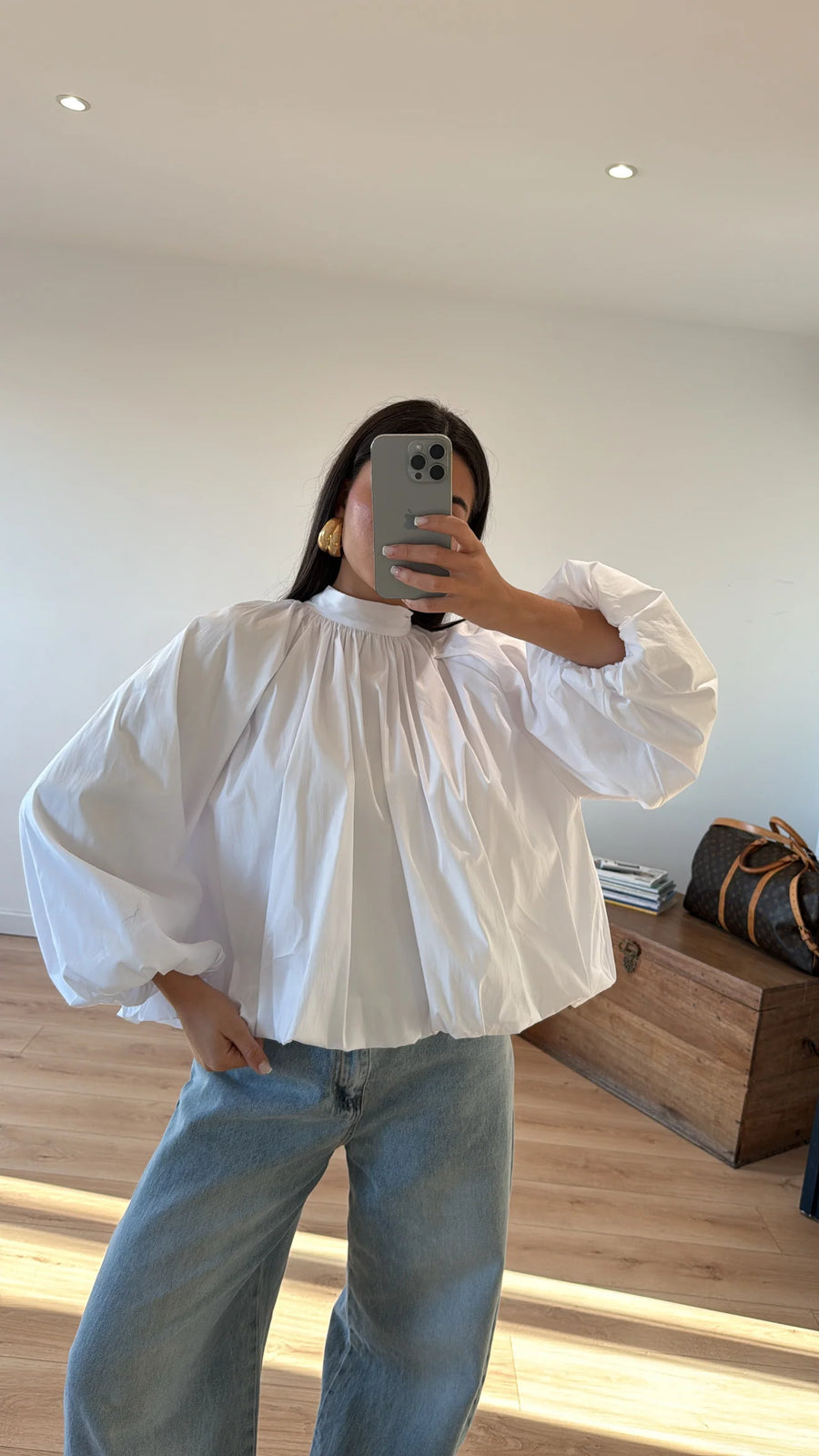 "HANNA" WHITE BOW BLOUSE 2