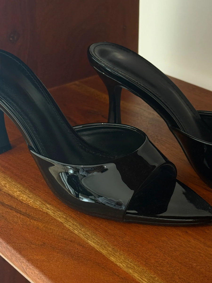 MULES À TALONS « ALESSIA » NOIR 2