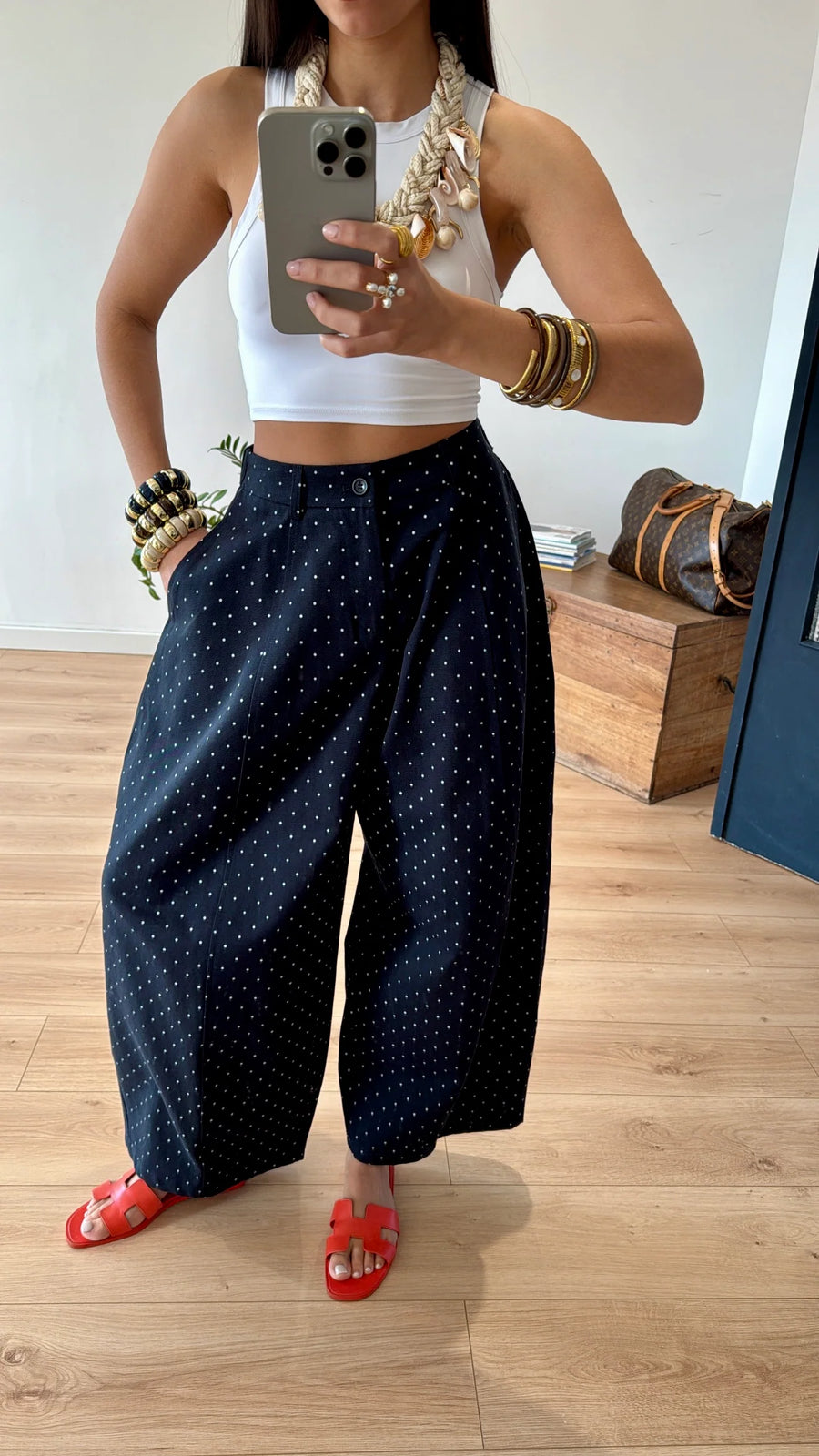 BLUE POLKA DOT TROUSERS 3