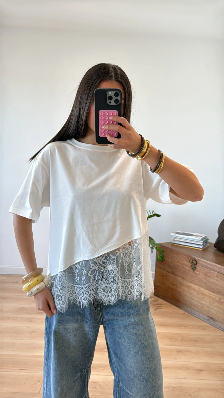 T-SHIRT DENTELLE « LUNA » BLANC 2
