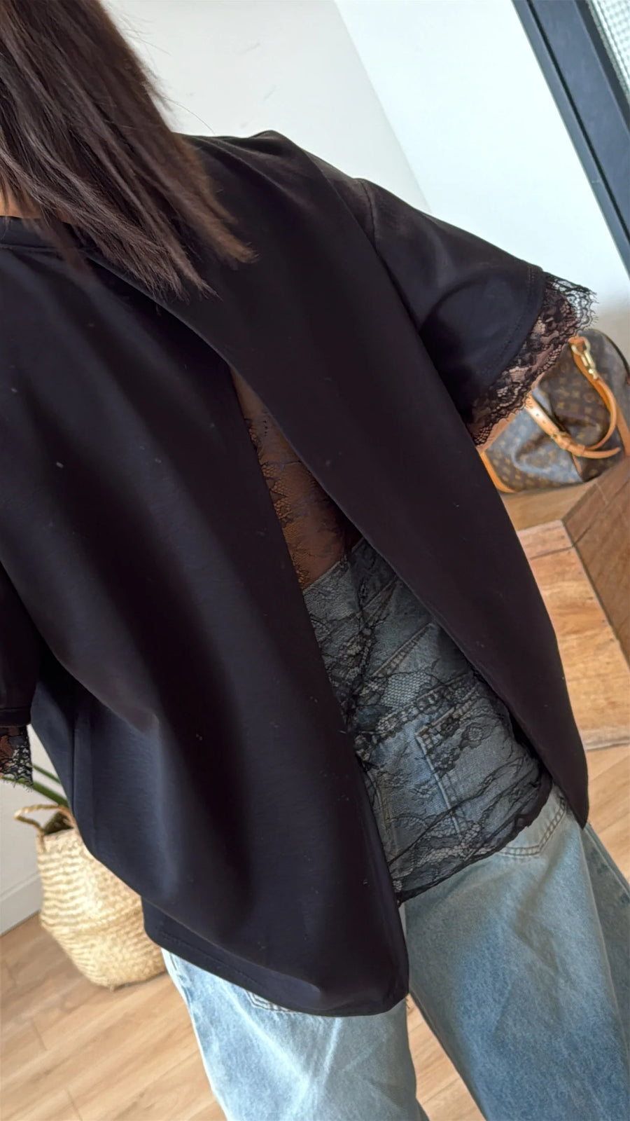 "ELISA" BLACK LONG T-SHIRT 1