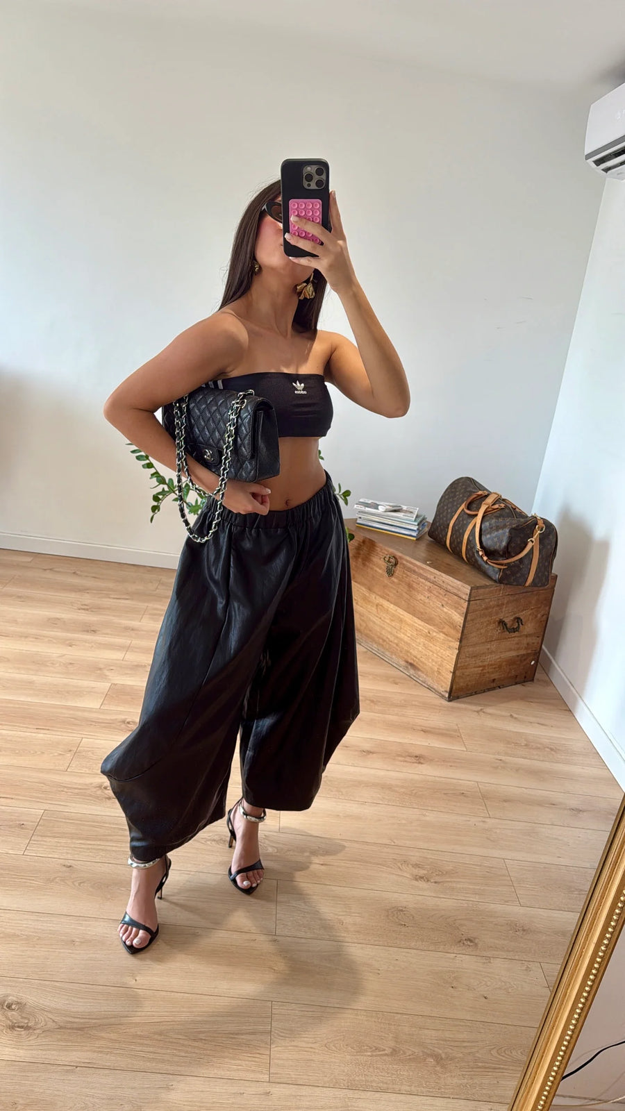 "MEREL" FAUX LEATHER TROUSERS BLACK 2