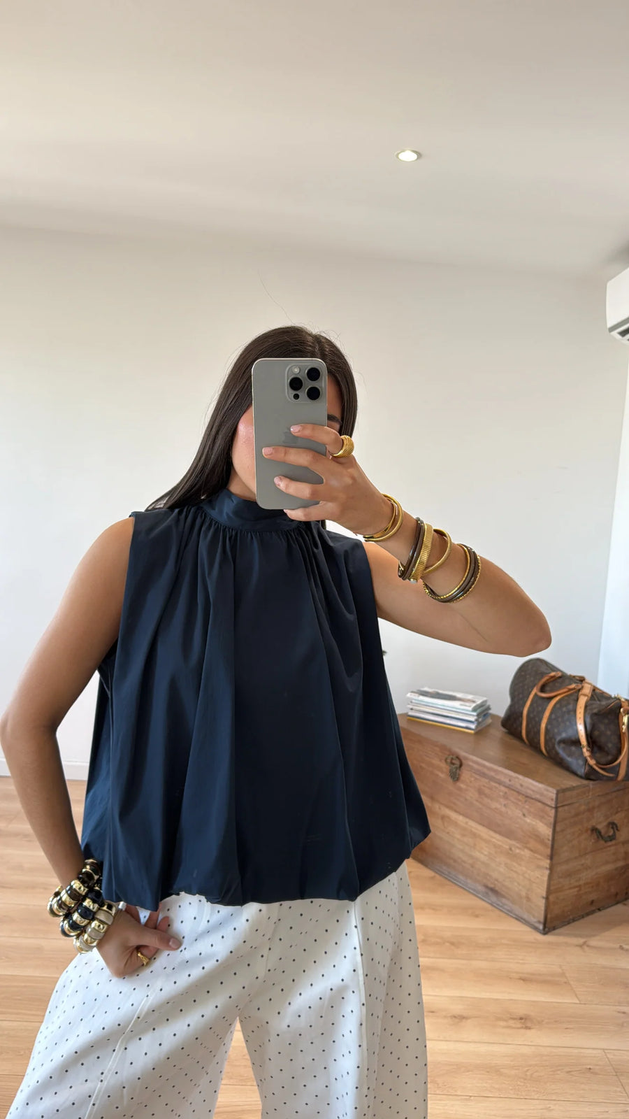 "VALENTINA" NAVY BLUE BLOUSE 3
