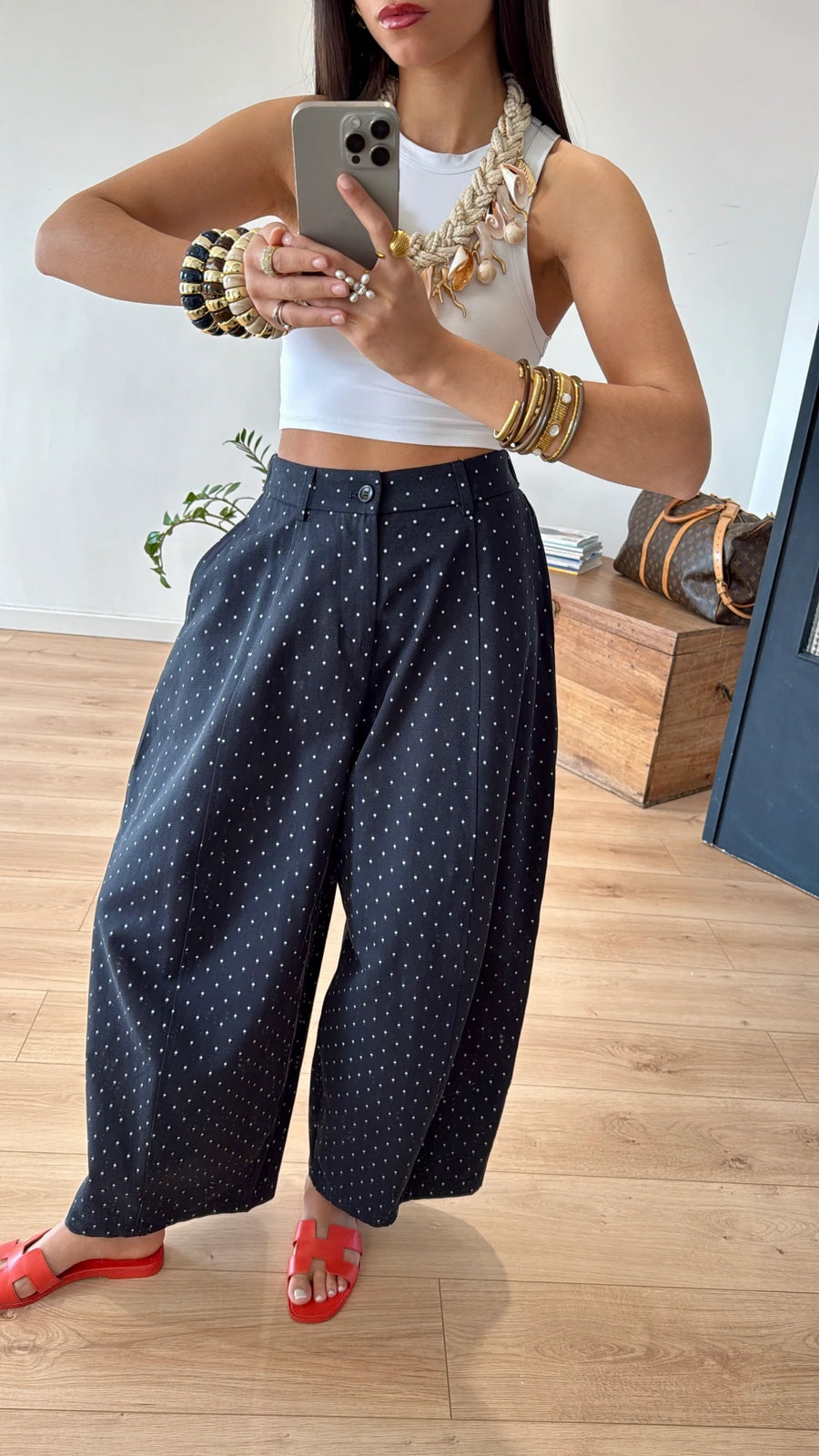 BLUE POLKA DOT TROUSERS 4
